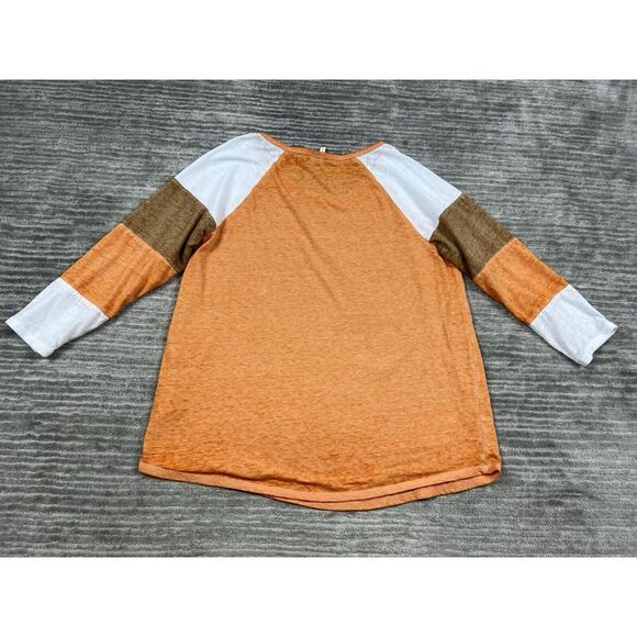 Cato est 1946 Top Womens Medium Orange 3/4 Sleeve Howdy Fall Graphic‎ - Picture 7 of 12